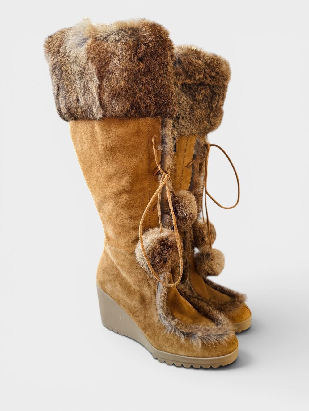 00s COACH Suede and Fur Boots Size 11